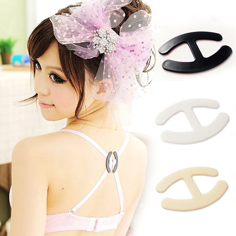 3 PCS Charming Hide Converter Women's Push Up Cleavage Control Invisible Bra Strap Belt Clip Buckle Non-slip Buckle