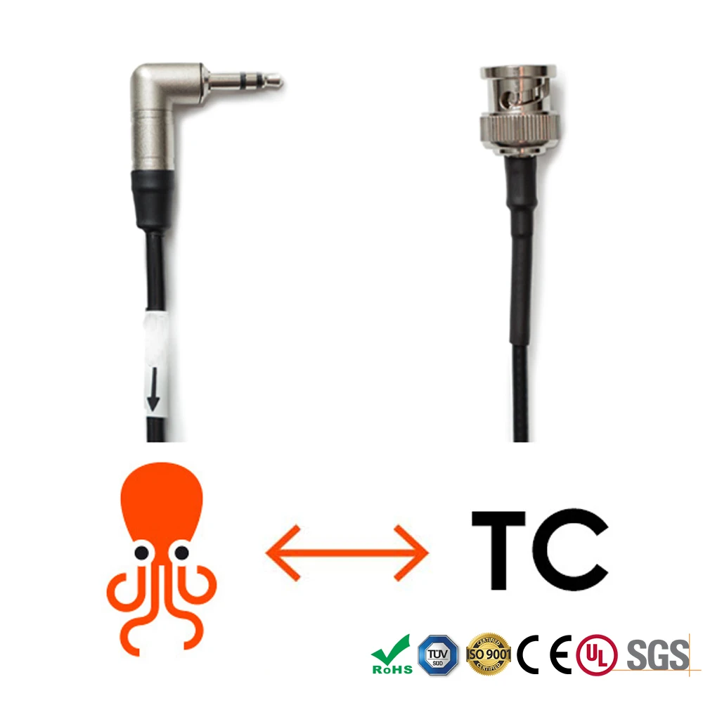 Tentacle Sync Bidirectional 3.5mm Jack to BNC Timecode Cable for Canon C300 C500, Sony PDW 700, EX3, PMW 200, GH5s