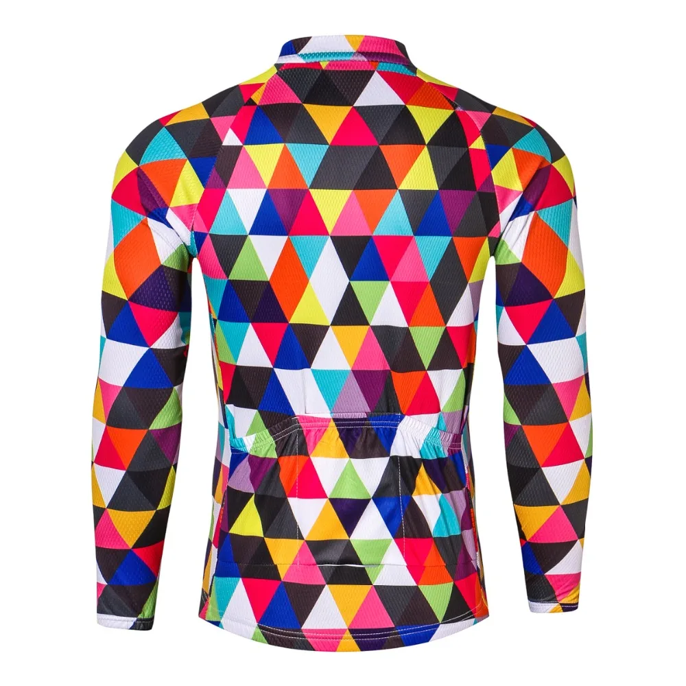 2023 Cycling Jersey Long Sleeve Bike Bicycle MTB Clothing Shirts Wear Bike Long Maillots Clothes Colorful Diamond S-4XL