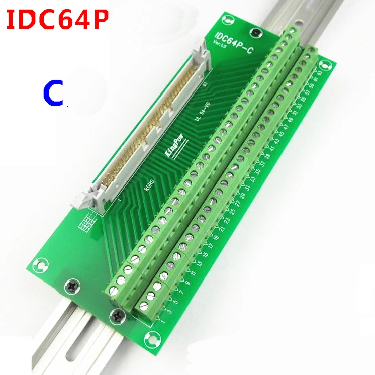 

IDC64P Штекерная розетка к 64P клеммной колодке, коммутационная плата, адаптер PLC, релейная Клеммная станция, тип DIN-рейки