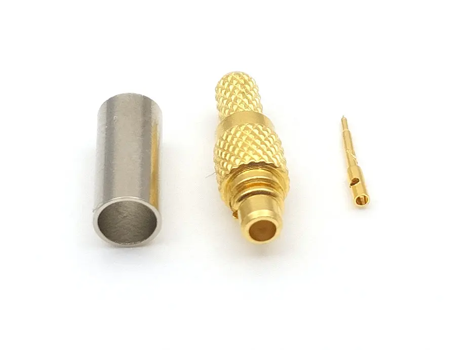 Imagem -02 - Bronze Mmcx Fêmea Plug Conector para Rg316 Rg174 rf Cabo Crimp 100 Peças de