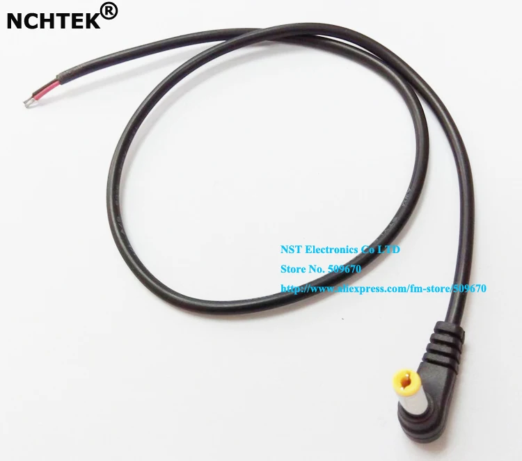

NCHTEK 90 Degree Angled DC 5.5x2.1mm 5.5/2.1 CCTV Power Charger DC Power Male Plug Cable About 50CM/Free shipping/50PCS