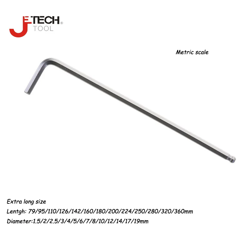 

Jetech extra long ball 1.5mm 2mm 2.5mm 3mm 4mm 5mm 6mm 7mm 8mm 10mm 12mm 14mm 17mm 19mm metric allen key hex wrench hexagonal