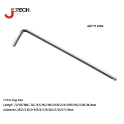 Jetech-Extra longo chave sextavada Allen Wrench, bola extra longa, chave sextavada, hexagonal, 1.5mm, 2mm, 2.5mm, 3mm, 4mm, 5mm, 6mm, 7 milímetros, 8 milímetros, 10 milímetros, 12 milímetros, 14 milímetros, 17 milímetros, 19 milímetros