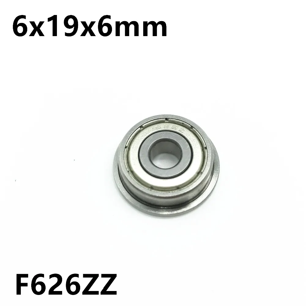 10Pcs F626ZZ 6x19x6 mm Flange Bearings Deep Groove Ball Bearing High Quality F626