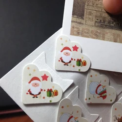 120 개/몫 5 시트 DIY 크리스마스 엘크 눈사람 종이 스티커 사진 앨범 우수한 세공 프레임 장식 Scrapbooking