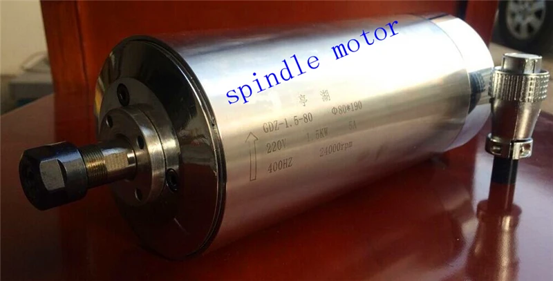 220v 1.5KW spindle water cooling CNC spindle motor ER16 Water-Cooled Spindle Motor for engraving machine 80x190mm 4 Bearing