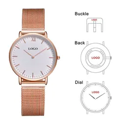 CL035 Private Label Custom Couple Wrist Watch Personalized Design Women OEM Wristwatch My Brand Name Logo Custom Printed Watch