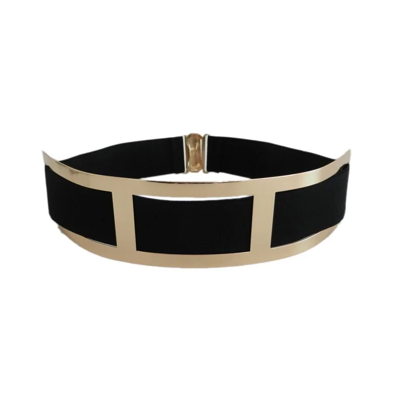 Women wide stretchy belt for dress Black and Beige cummerbund Luxury designer belt plus size bg-025