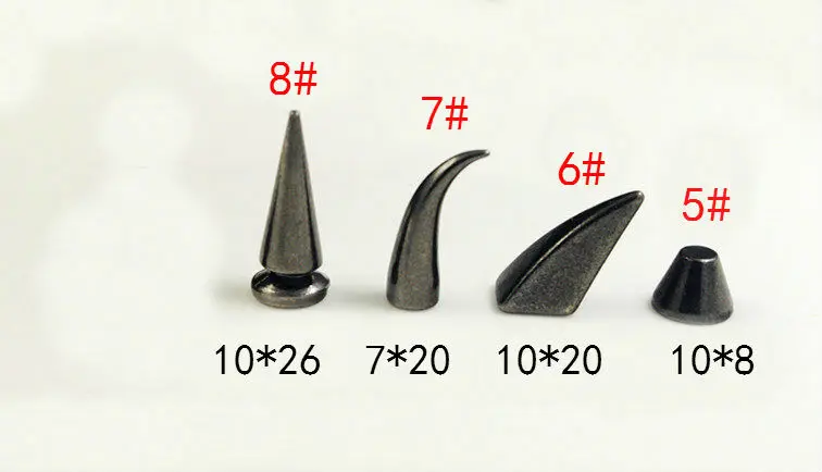 Multiple Size Metal Black Screw Spikes And Studs For Clothes Punk Rock Thorns Rivets For Leather Craft Jacket Accessary