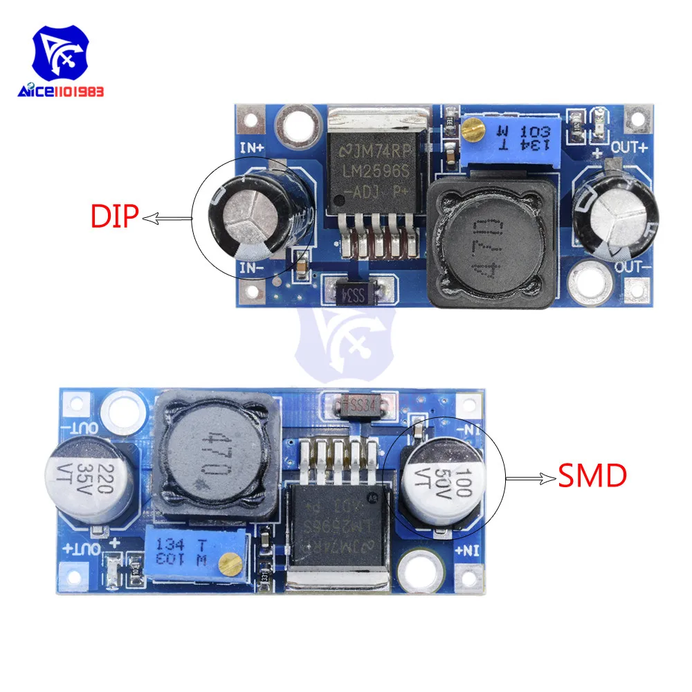 LM2596 DIP/SMD DC-DC-Abwärtswandler Step-Down-Stromversorgungsmodul Ausgang DC 4 -35V zu DC 1.23 -30V 3A Spannungsregler – Detail 3
