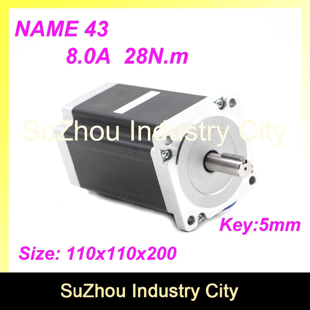 

CNC Hybrid NEMA42 Stepper Motor With flange 110 x 110 mm stepping motor big torque 28N.m 8A shaft 19mm for CNC Router Machine