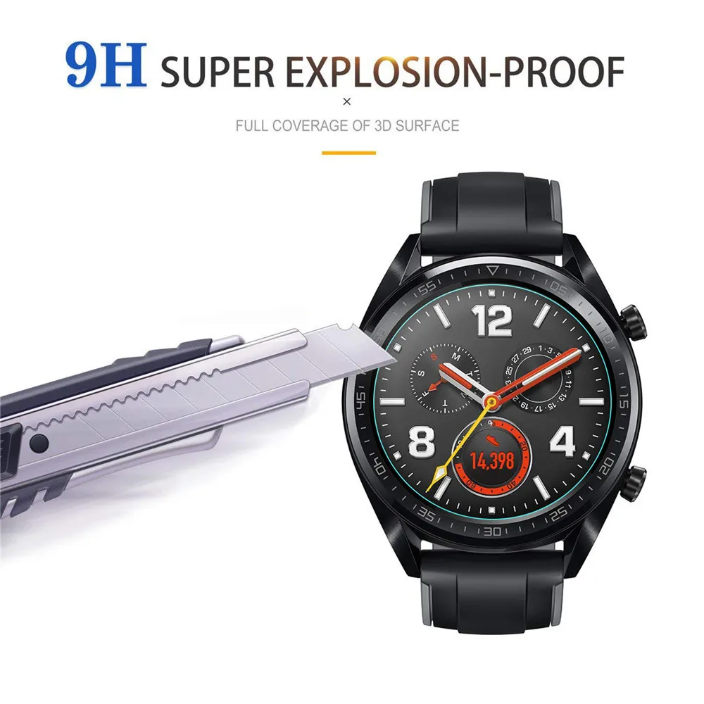 Tempered Glass Film For Huawei Watch GT Active Screen Protectors 9H Protective Glass Film 2.5D Anti Scratch Films