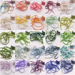 4mm silk ribbon variegated color,100% real pure silk thin taffeta soft silk ribbons for embroidery