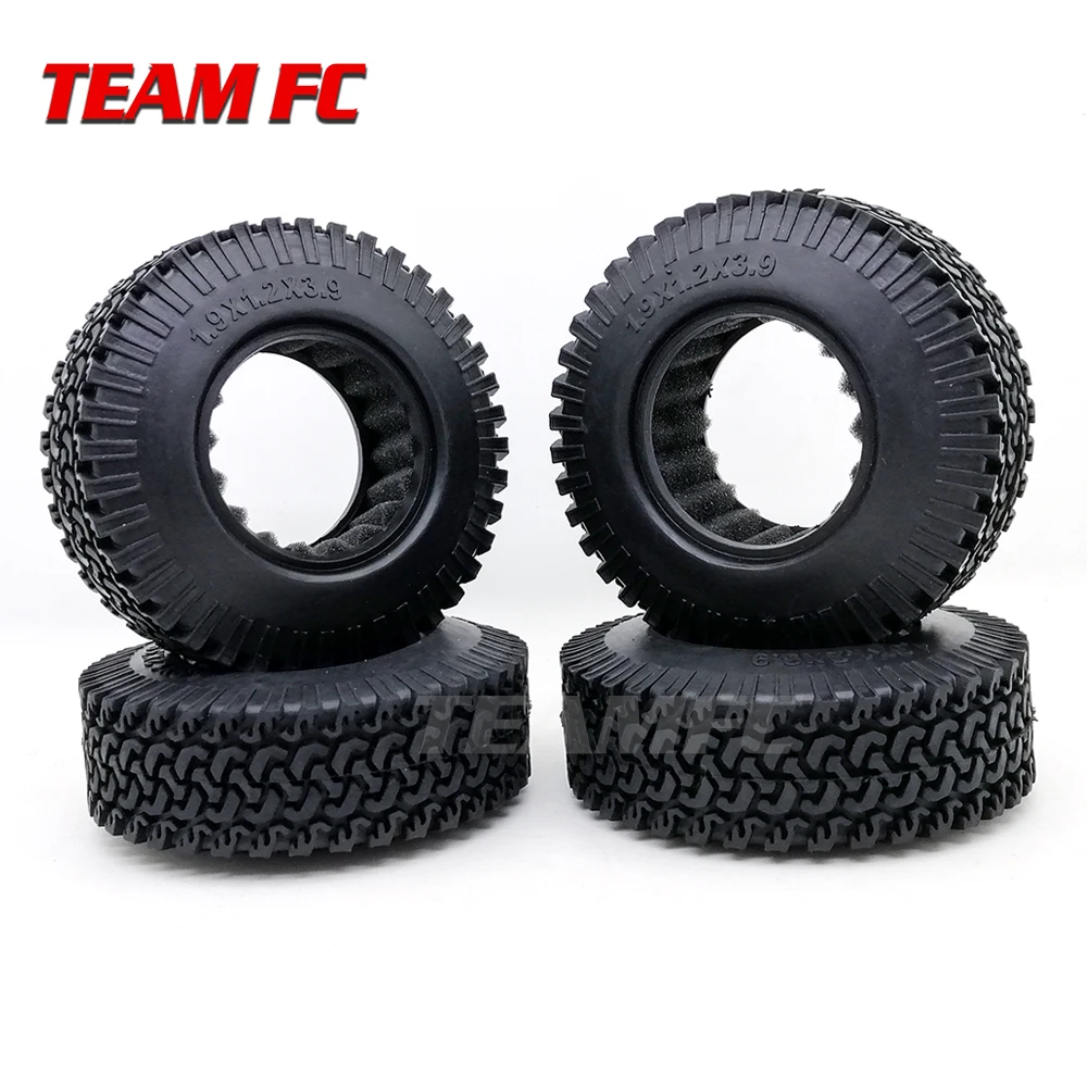 4Pcs RC 1:10 Crawler Beadlock Wheels Tire 1.9 Inch Rubber Wheel Tire 98mm Tyre For RC Car Tamiya Truck Axial SCX10 S347