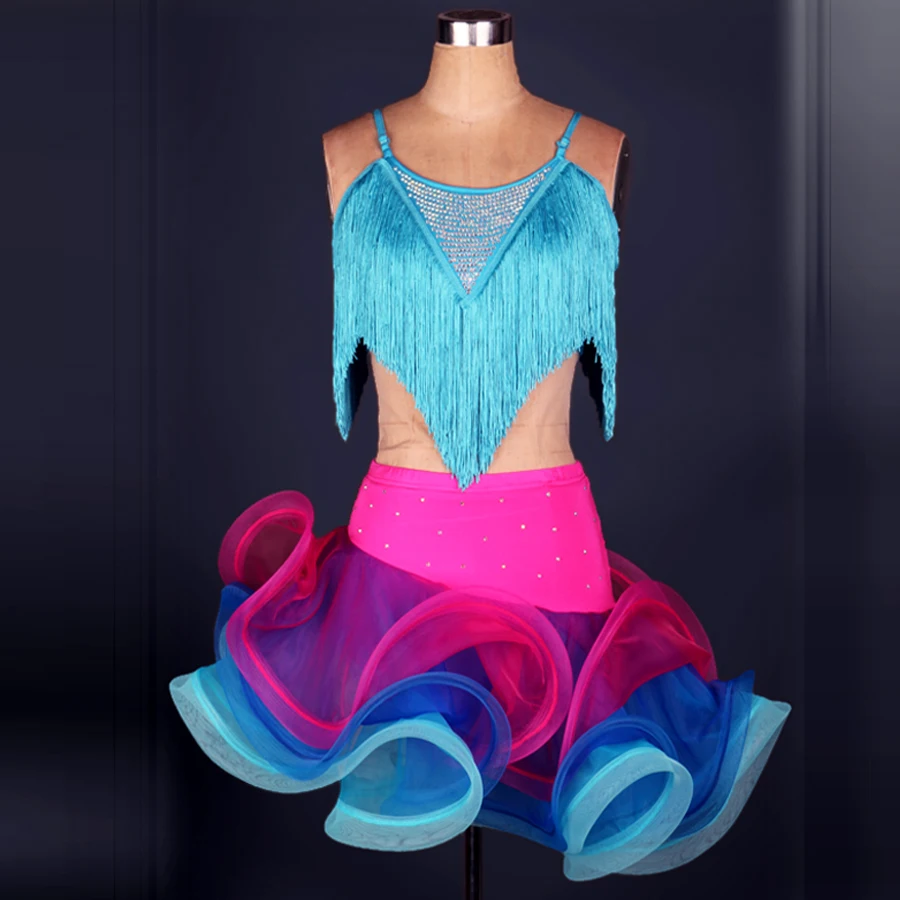 

2022 New Adult/Children Latin Dance Dress Women/Girls Cha Cha/Rumba/Samba/Ballroom Clothing For Dance Roupa Infantil Feminina