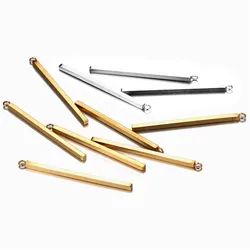 20Pcs/lot Wholesale Stainless Steel Rectangle Bar Pendant Charms for Jewelry DIY Making Handmade Stick Pendant Accessories