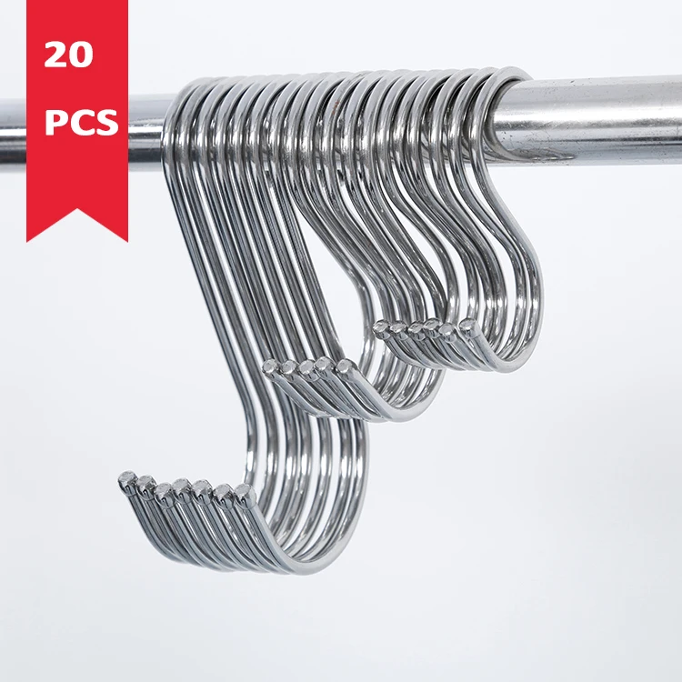 20Pcs Mental S Shaped Hanger Hook Kitchen Bathroom Clothing Hanger Hooks Railing Clasp Holder Hooks Hanging