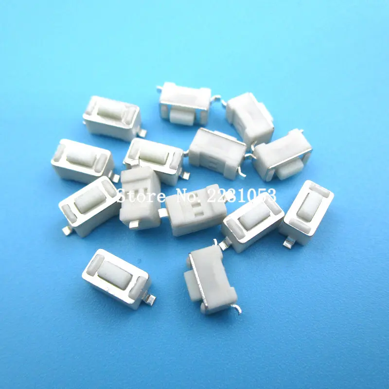 50PCS 3*6*4.3 mm 2pin SMD Tact Switch Push Button Touch Micro Switch 3x6x4.3H White Button