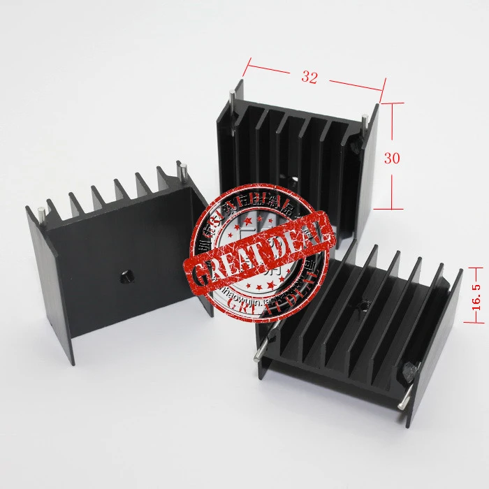 

Free Ship 100pcs high quality aluminum heatsink 30*32*16.5MM TO-3P heatsink TO-247 Aluminum radiator with pin