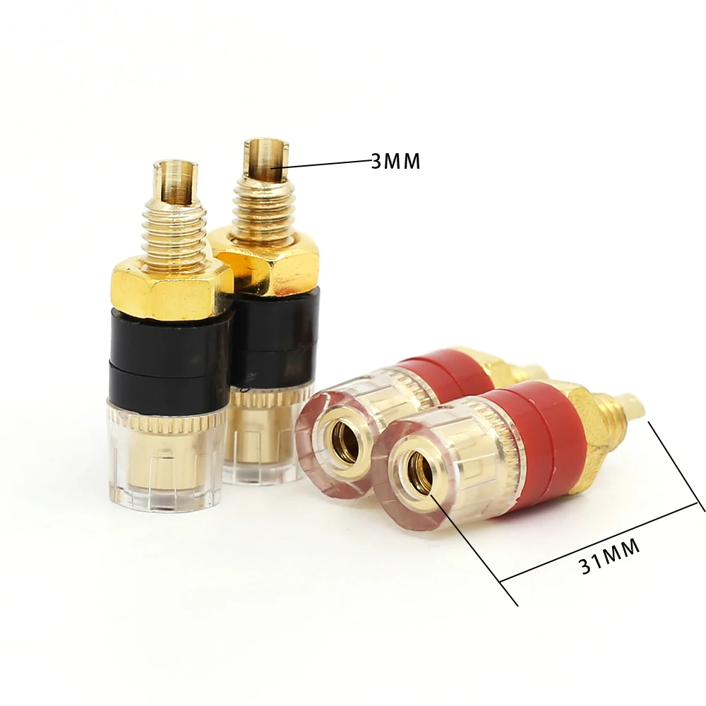 12pçs borne de ligação de galvanização de ouro para amplificador de alto-falante plugue de banana