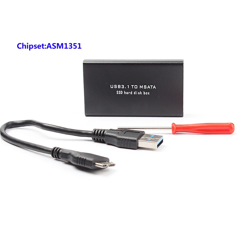 

ASM1351 Chipset USB 3.1 Type A to MSATA SSD Enclosure USB3.1 to mini SATA Hard Disk adapter mSATA SSD Mobile Box