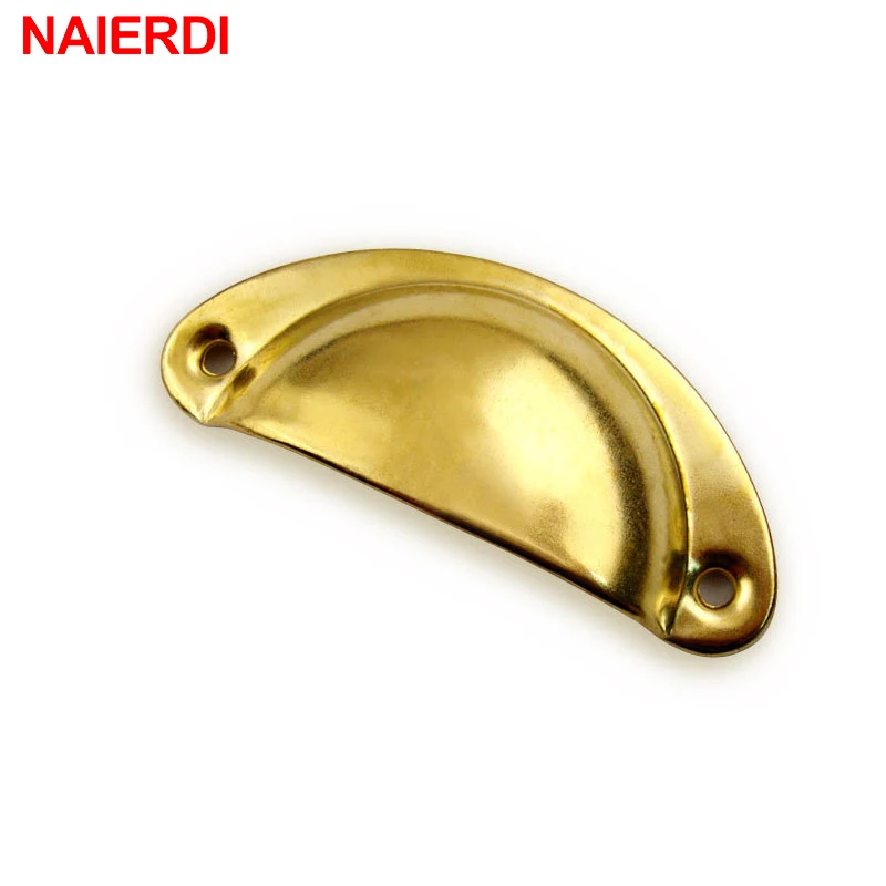 NAIERDI 2PCS Antique Handles Vintage Cabinet Knobs Retro Drawer Door Box Handle Cupboard Brass Frame Pull Furniture Hardware