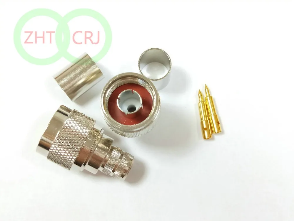 50PCS COPPER N male plug Crimp for LMR400 RG8 RG214 RG213 cable RF ADAPTER