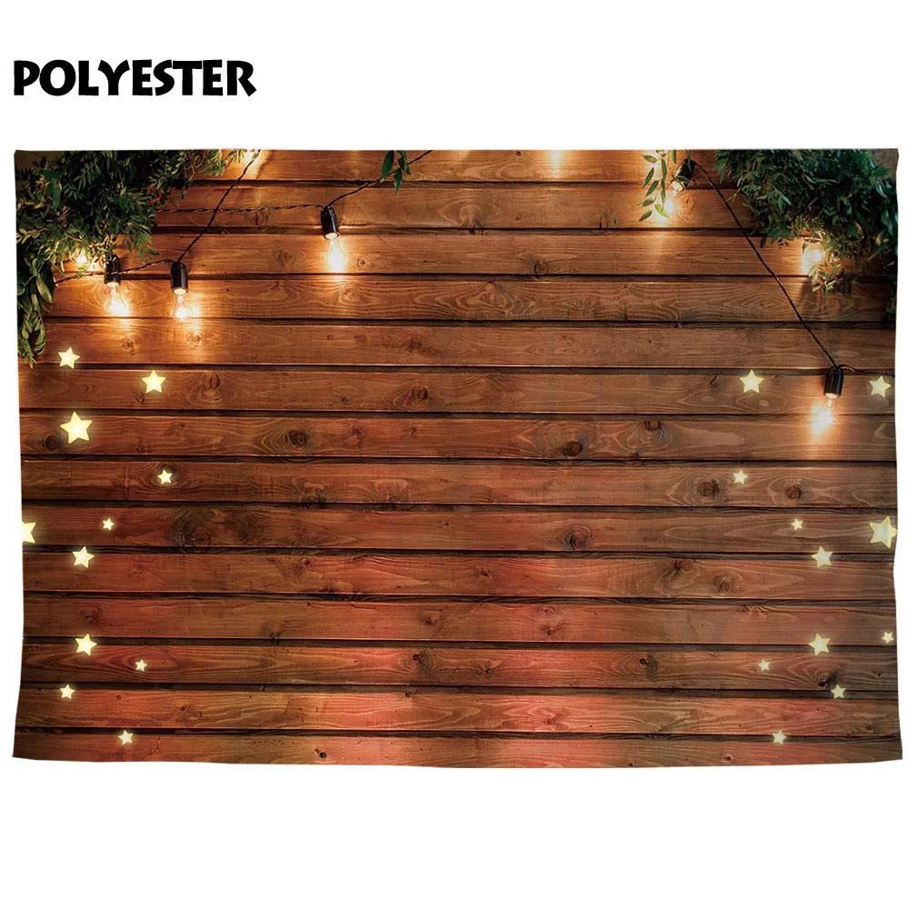 Allenjoy photography backdrops wood light birthday golden stars bush photographic background decoration photo studio props