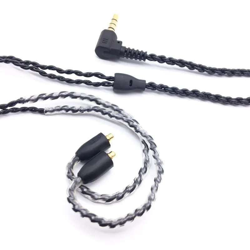 DIY SE215 HIFI Headset MMCX Upgrade Cable For Shure SE215 SE315 Earphones Headphone Cables Cord With Mic for iphone huawei xiami