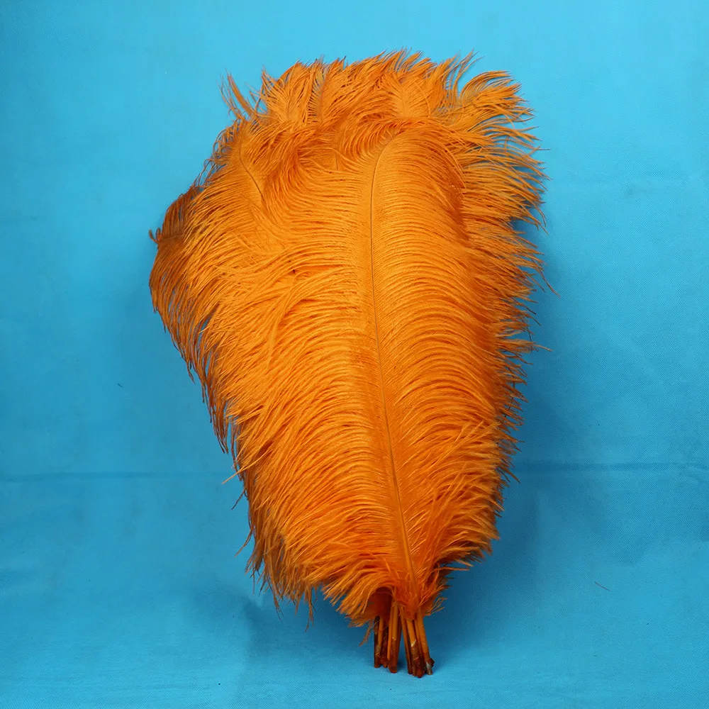 

Free shipping ! 50 pcs orange South African ostrich feathers. High quality feather wedding props 45-50cm 18-20inches