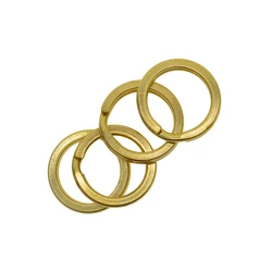 20 Pieces Solid Brass Flat Split Key Ring Chain Hook Hardware 15 mm / 0.59 inch Keyrings Keyschains Connector Bag Charms Clasp
