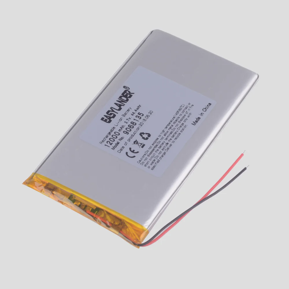 Bateria do polímero do lítio de 9068135 3.7v 12000mah com placa para o banco de potência dos pces diy da tabuleta