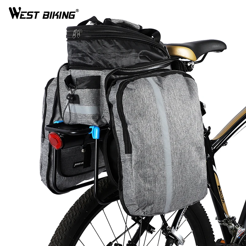 WEST BIKING Bicycle Bags Large Capacity Cycling Pannier MTB Bike Saddle Handbag Storage Luggage Carrier Bag Rear Rack Trunk Bags