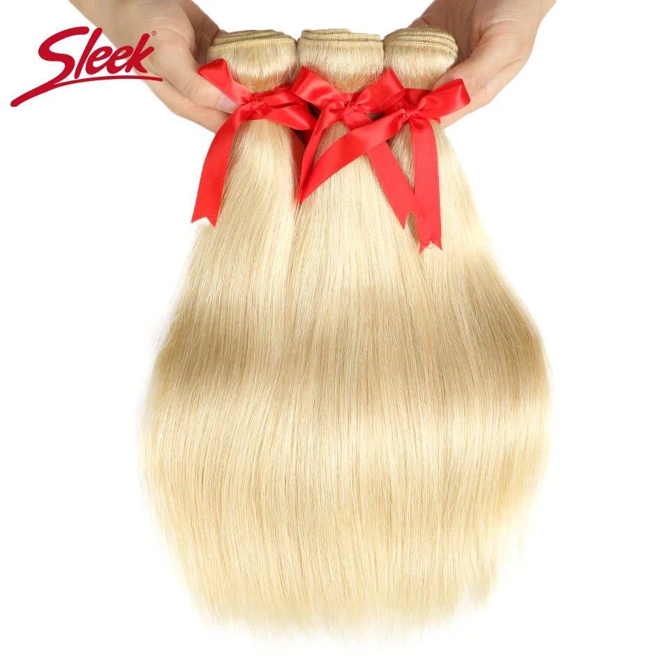 Sleek Brasilianische Gerade Haar Blonde 613 Farbe Weben Bundles 8 Zu 26 Zoll Remy Menschenhaar-verlängerung Kann Kaufen 3 oder 4 Freies Schiff