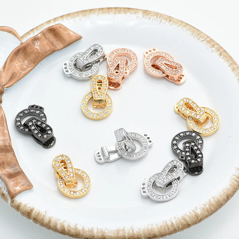 Clasps Accessories For DIY Jewelry Making Supplies Copper Cubic Zirconia Clasps For Handmade Woman Pearls Necklace Bracelet