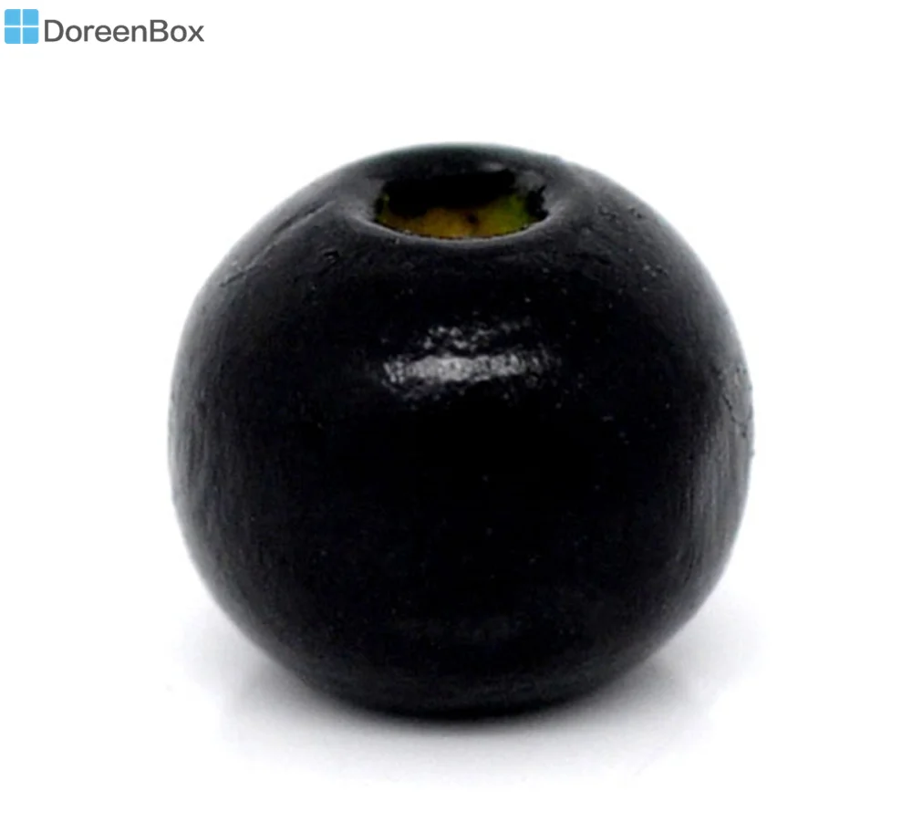 

Doreen Box hot- 500 Painted Black Wood Spacer Beads 8mm(Small Hole) (B08248)