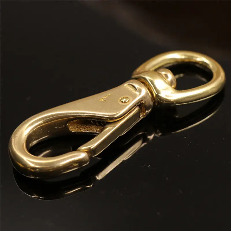 Solid Brass Swivel Eye Snap Hook Multi-use Boat Hook Fob Clip Horse Gear Marine Pet Rope Clips 6/8\