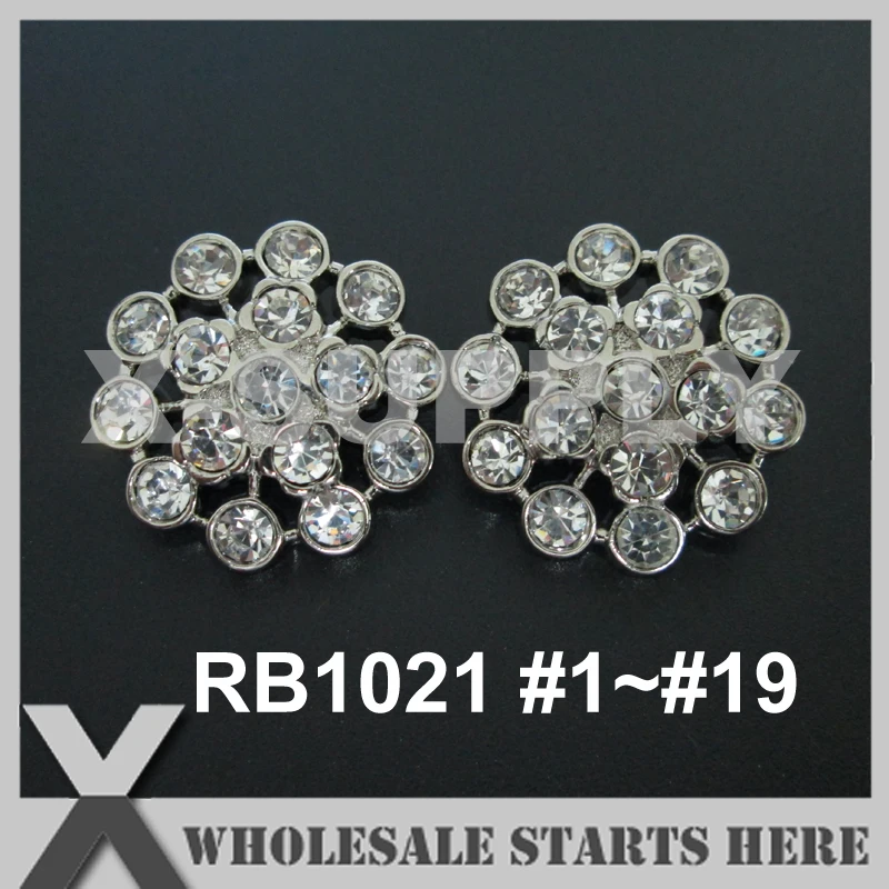 

Color Option: RB1021 #1~#19 / 3D Plastic Rhinestone Button in Silver Base,144pcs/Lot/Choose Color to Order