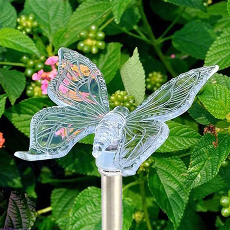 Kleur Rgb Wit Tuin Solar Light Dragonfly/Vlinder/Vogel Gazon Lamp Solar Light IP44 Waterdichte Outdoor Color Change path Lamp