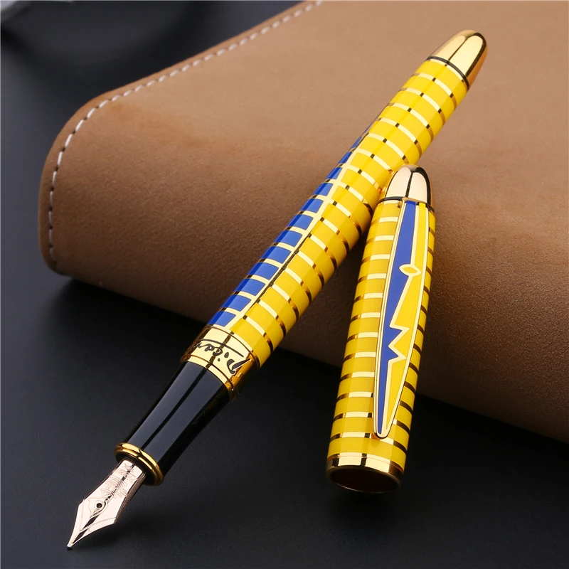 Pimio  PS81 Flower Circle 10K Gold Pen Financial Special Pen Fountain Gift Ink Pen