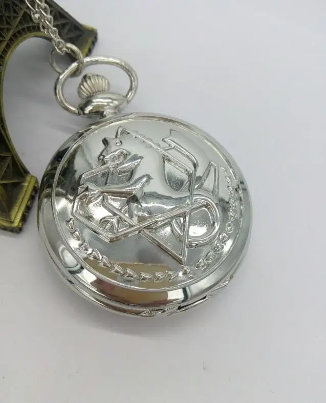 10pcs/lot Fullmetal Alchemist Edward Pocket Watch necklace Woman And Men gift