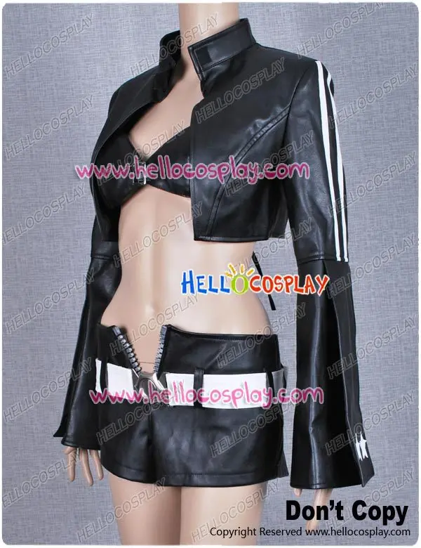 Black Rock Shooter Cosplay Costume Black Gold Saw Dress H008