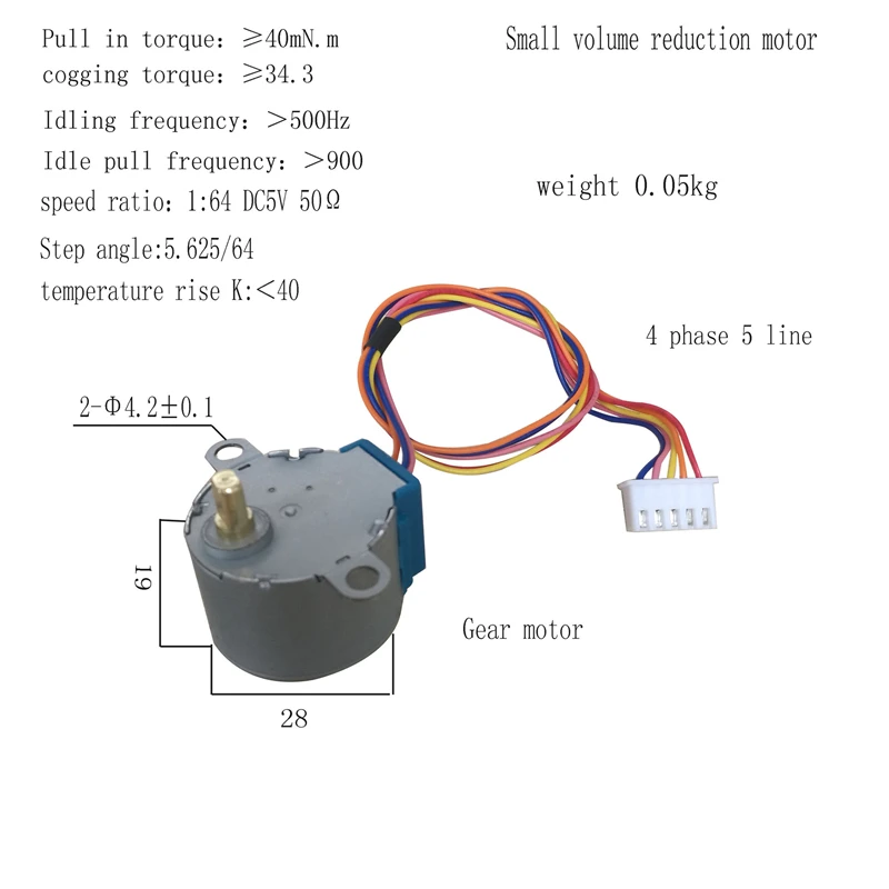 28BYJ-48 5VDC 28BYG 4-Phase 5-Line 28mm Stepping Motor NEMA11 STEP MOTOR Micro Deceleration Stepper Motor Gearbox