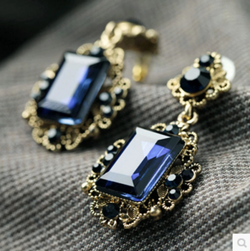 Kpop vintage blue grosse boucle d'oreille bohemian dangle big earrings wholesale/joyeria etnica/brincos grandes/maxi brinco