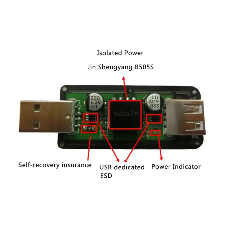 USB To USB Isolator Industrial Grade Digital Isolators With Shell 12Mbps Speed ADUM4160/ADUM316 USB Isolator