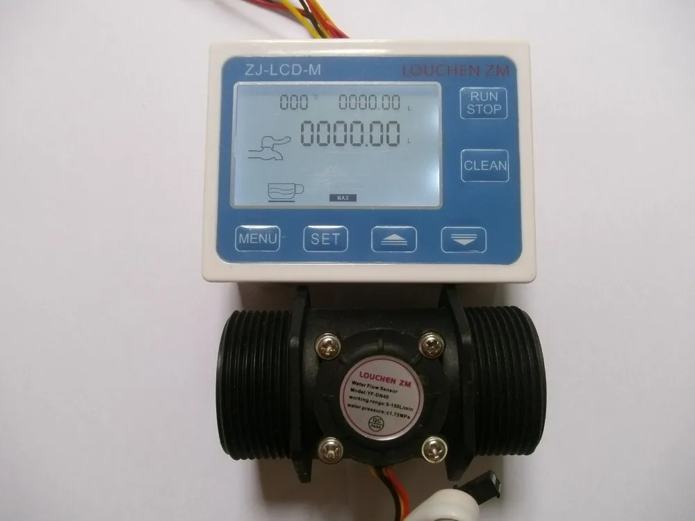 Nowy 1.5 "czujnik przepływu wody + cyfrowy wyświetlacz LCD przepływomierz 1-120L/Min
