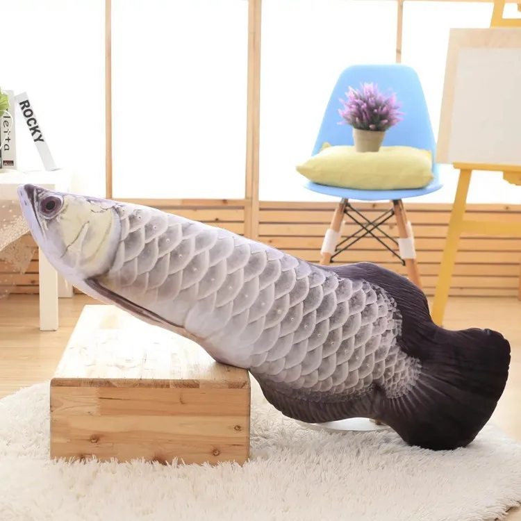 big plush gray fish toy stuffed Arowana design pillow gift about 120cm 0631