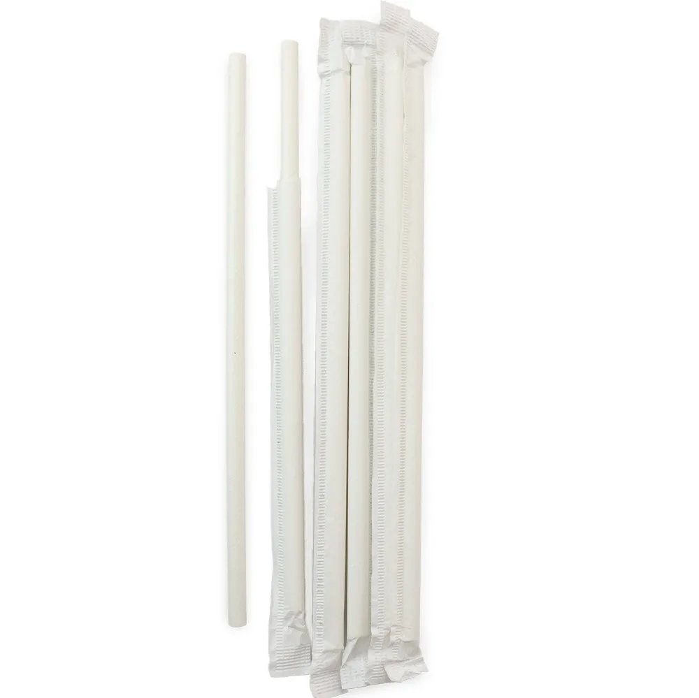 6000 pcs Individually Paper Wrapped Paper Straws Wholesale,Solid Plain White Black Party Drinking Restaurant Coffee Bar Bulk