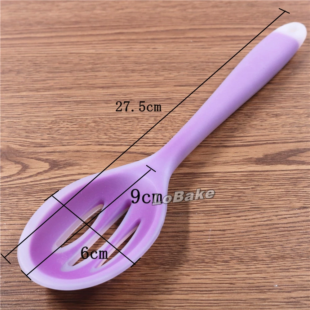 (3pcs/lot) 27.5*6cm semi-transparent silicone spoon strainer kitchen tool cooking utensils shovel hot pot drain noodles colander